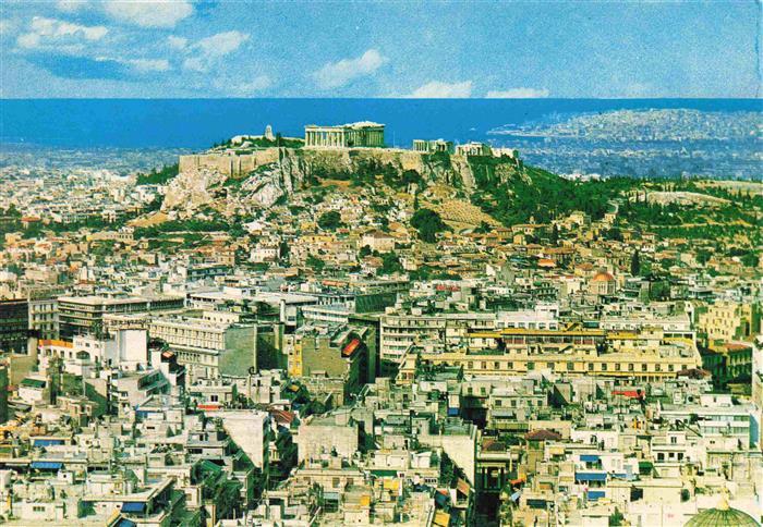 ATHEN Athenes Greece Panorama Blick zur Akropolis