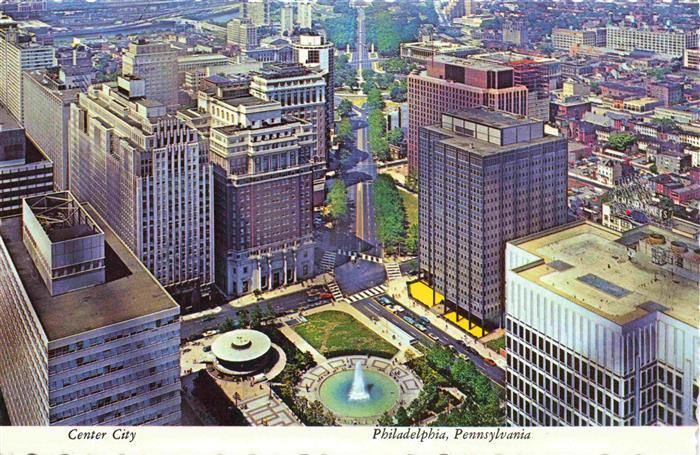 Philadelphia  Pennsylvania USA Center City looking up Benjamin Franklin Parkway