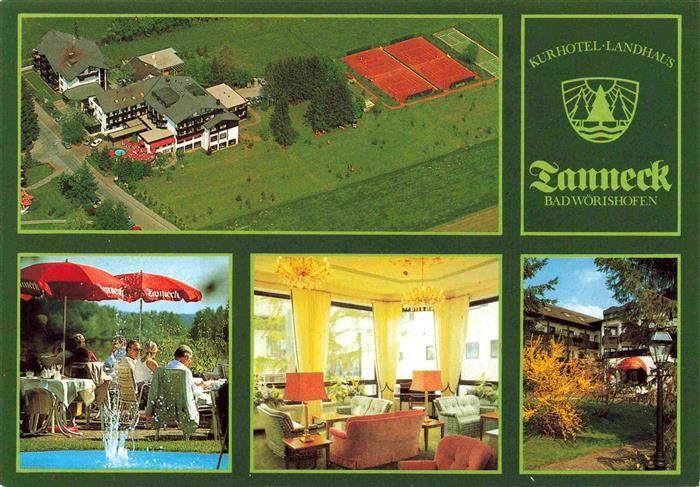 BAD WoeRISHOFEN Kurhotel Landhaus Tanneck Luftaufnahme Restaurant Terrasse Tenni