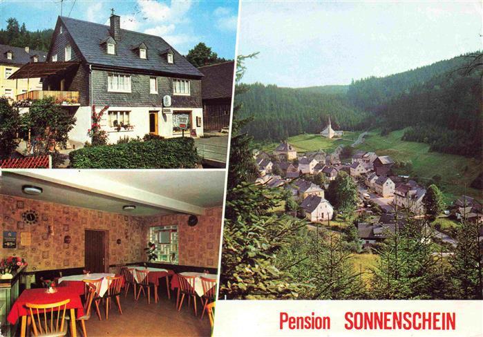 Duerrenwald Geroldsgruen Pension Sonnenschein Gastraum Panorama Frankenwald