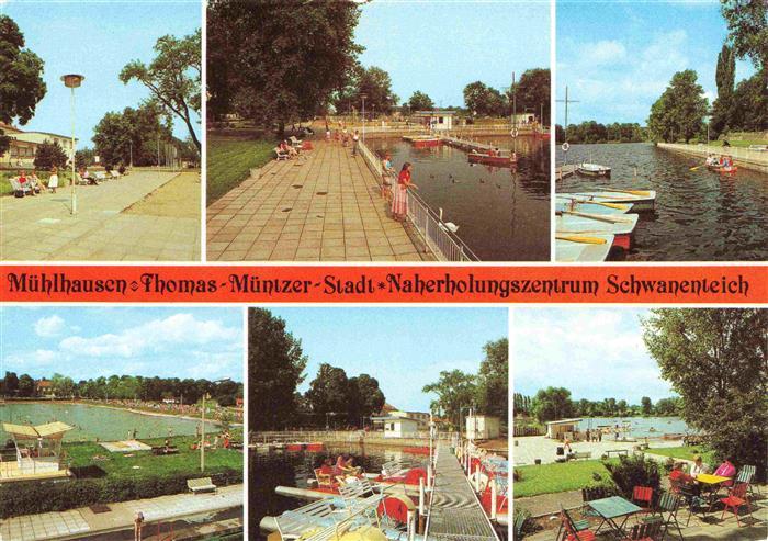 Muehlhausen  Thueringen Thomas-Muentzer-Stadt Naherholungszentrum Schwanenteich