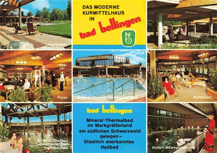 Bad Bellingen Mineral-Thermalbad im Markgraeflerland Liegewiese Trinbrunnen