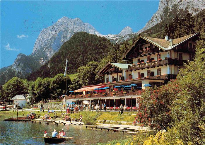 Hintersee Berchtesgaden Seehotel Gamsbock mit Reiteralpe