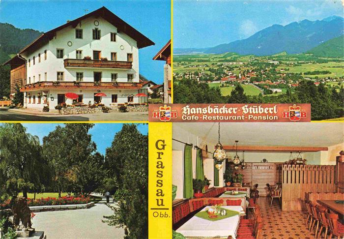 Grassau Chiemgau Café Pension Restaurant Hansbaecker-Stueberl Park Panorama