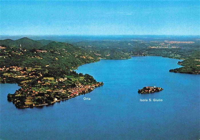 Orta San Giulio IT e Isola S. Giulio viste dall aereo