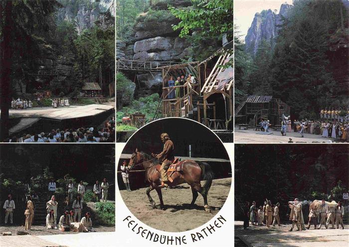 Rathen Saechsische Schweiz Felsenbuehne Naturbuehne