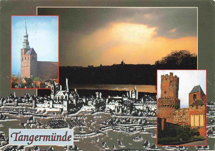 Tangermuende Ansicht mit Kirche Burg Stadtpanorama