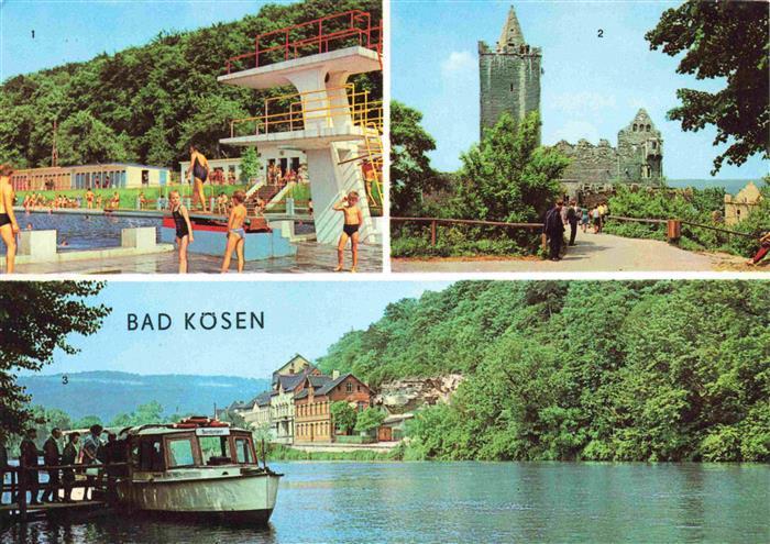 Bad Koesen Schwimmbad der Jugend Rudelsburg Dampferanlegestelle