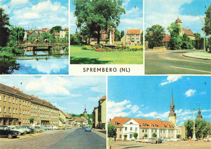 Spremberg Niederlausitz Grodk Brandenburg Partie an der Spree Busbahnhof Schloss