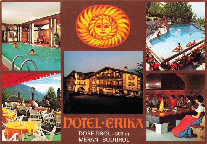 Dorf-Tirol Suedtirol IT Hotel Erika Restaurant Terrasse Swimming Pool Hallenbad