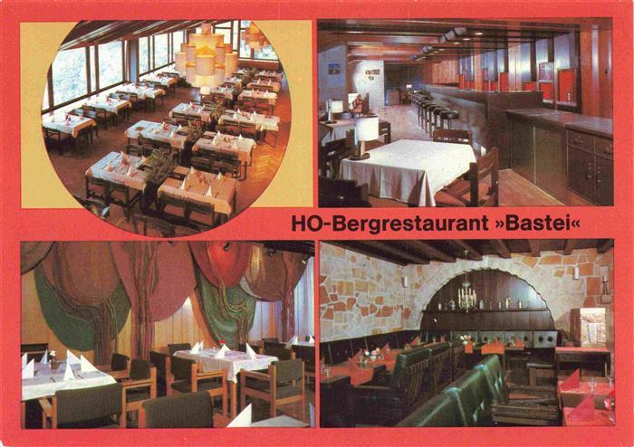 Rathen Saechsische Schweiz HO-Bergrestaurant Bastei Elbebalkon Galerie Bar Freis