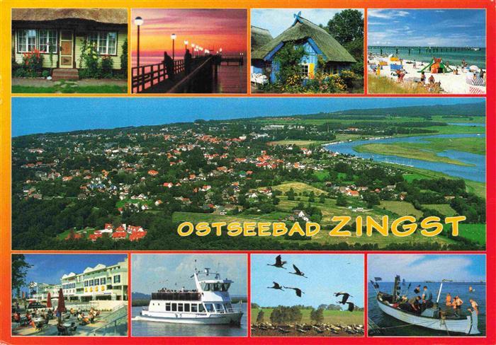 Zingst Ostseebad Panorama Fischland Darss Zingst Reetdachhaus Strand Faehre Fisc
