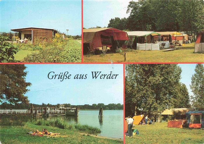Werder Havel Bungalowsiedlung Riegelbucht Campingplatz Anlegestelle der Weissen